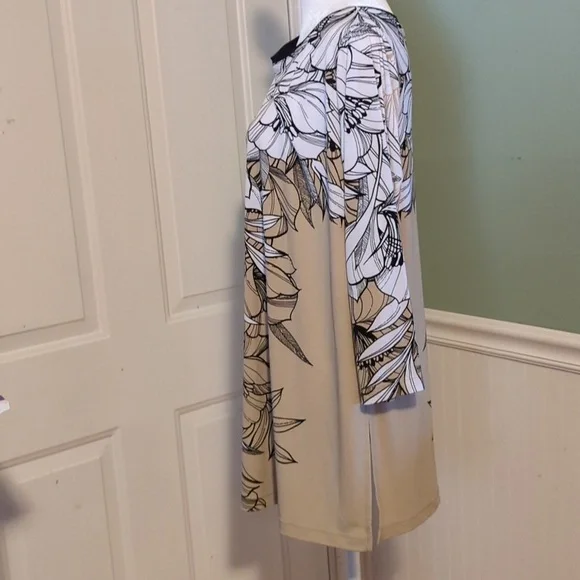 Susan Graver Floral Long Sleeve Tunic Shirt Medium - Picture 6 of 10